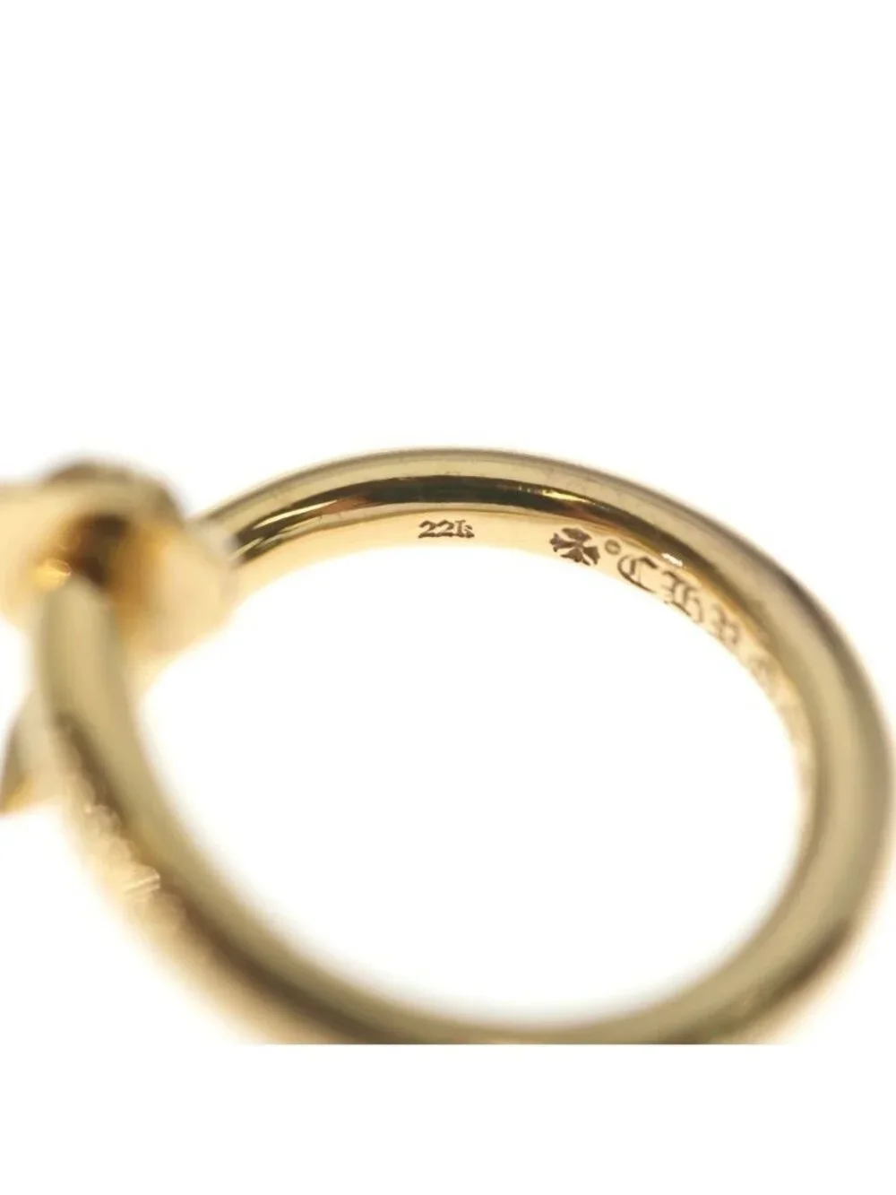 Chrome Hearts 22k Nail Crsball Cross Ball Gold Ring